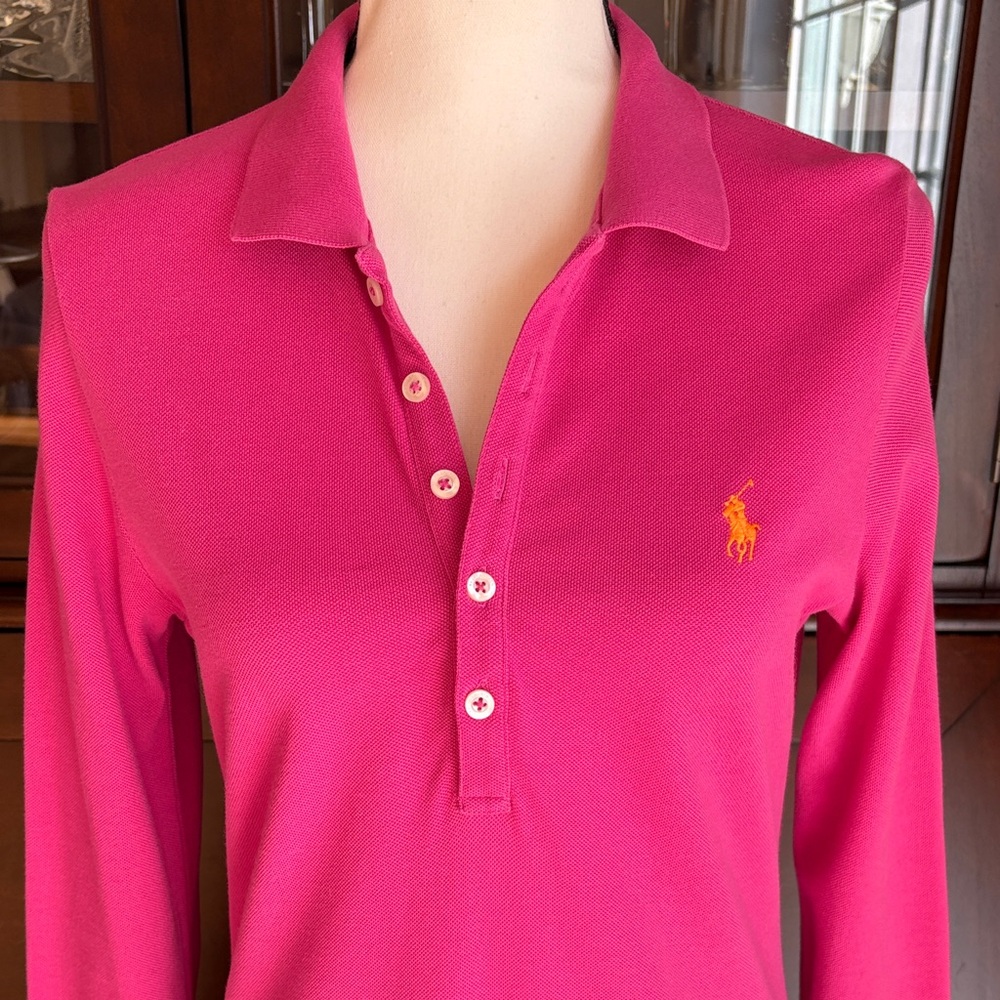 Ralph Lauren Sport Fuchsia Polo Pique Cotton Dress M - Picture 3 of 11